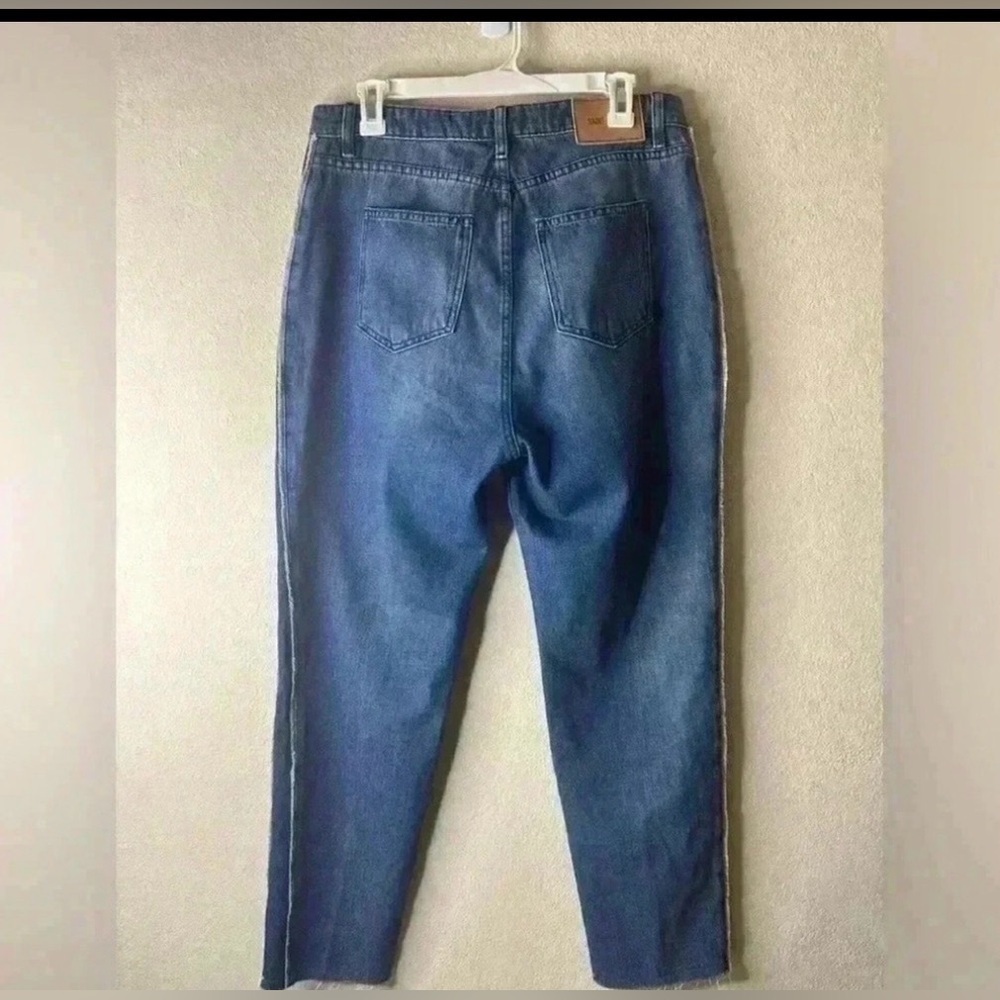 Saint + Sofia hayley side panel jean-mid blue jeans size 32 14 US - Picture 2 of 6